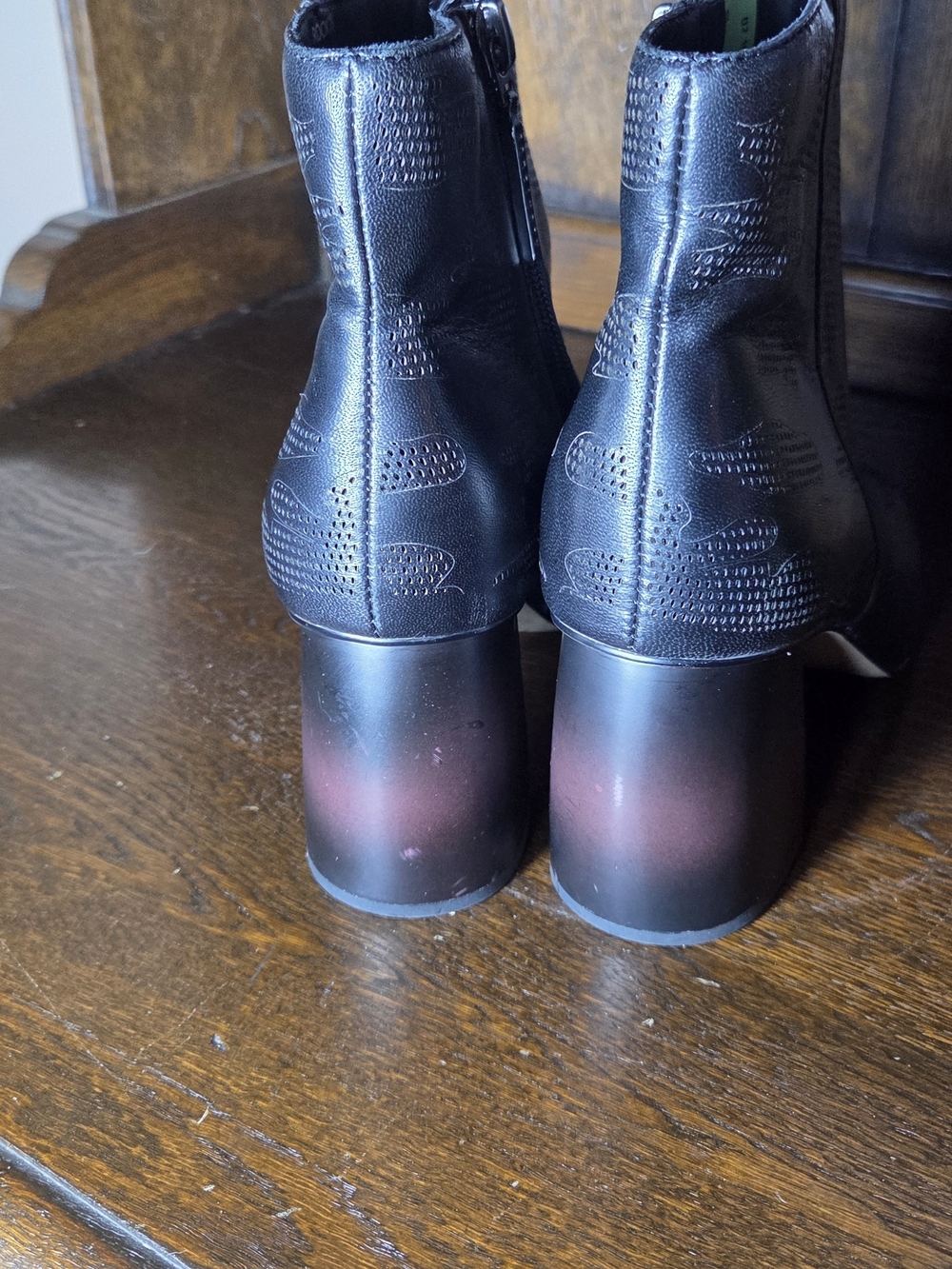 Sanctuary Navy Peep-Toe Wedge Mules - Picture 7 of 16